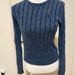 Ralph Lauren Blue Cable Knit Women's Sweater